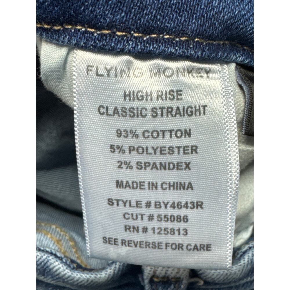 Flying Monkey Women's High Rise Classic Straight Blue Jeans - Size 24 (24x27.5) - Picture 4 of 5